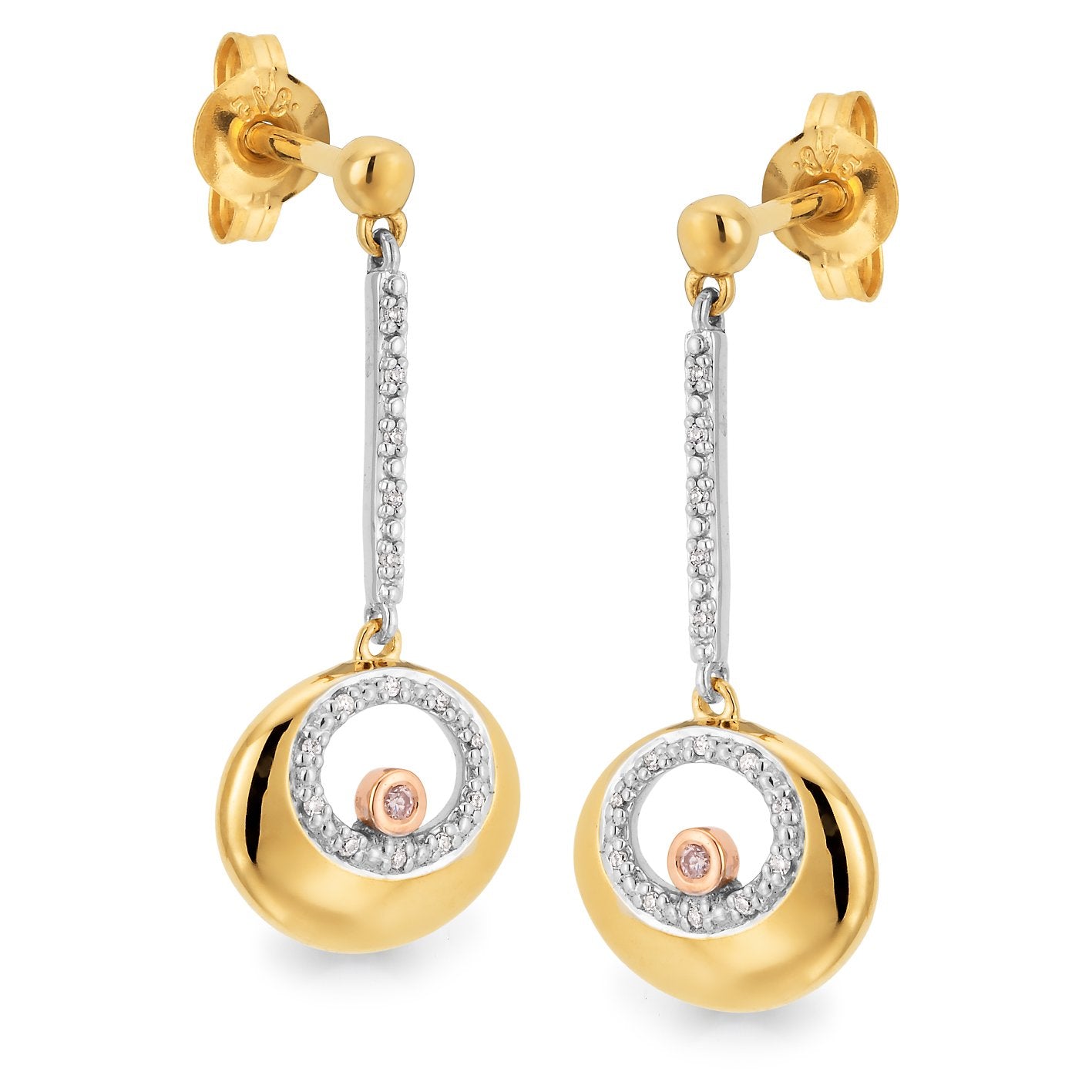 9ct Yellow gold Diamond Drop earrings