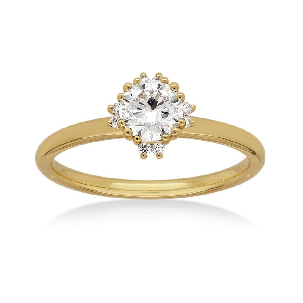 18ct Yellow Gold Round Brilliant Cut Solitaire Ring, 0.50ct centre