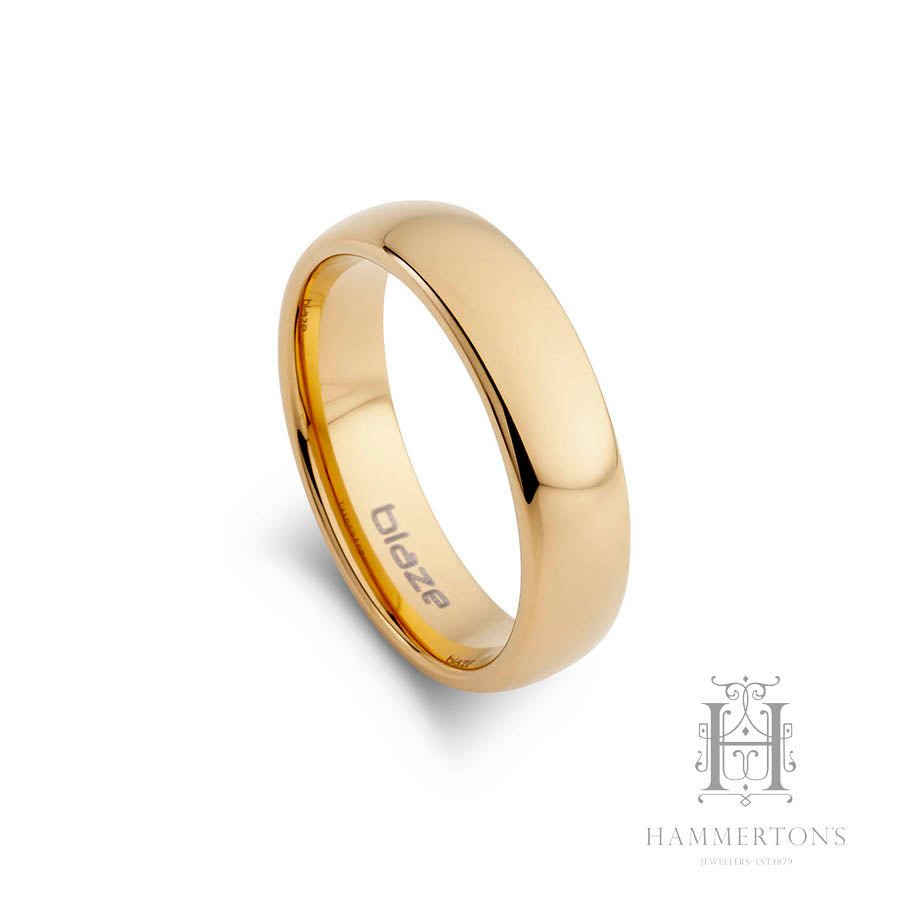 High-Polished IP-Gold Plated Tungsten Ring