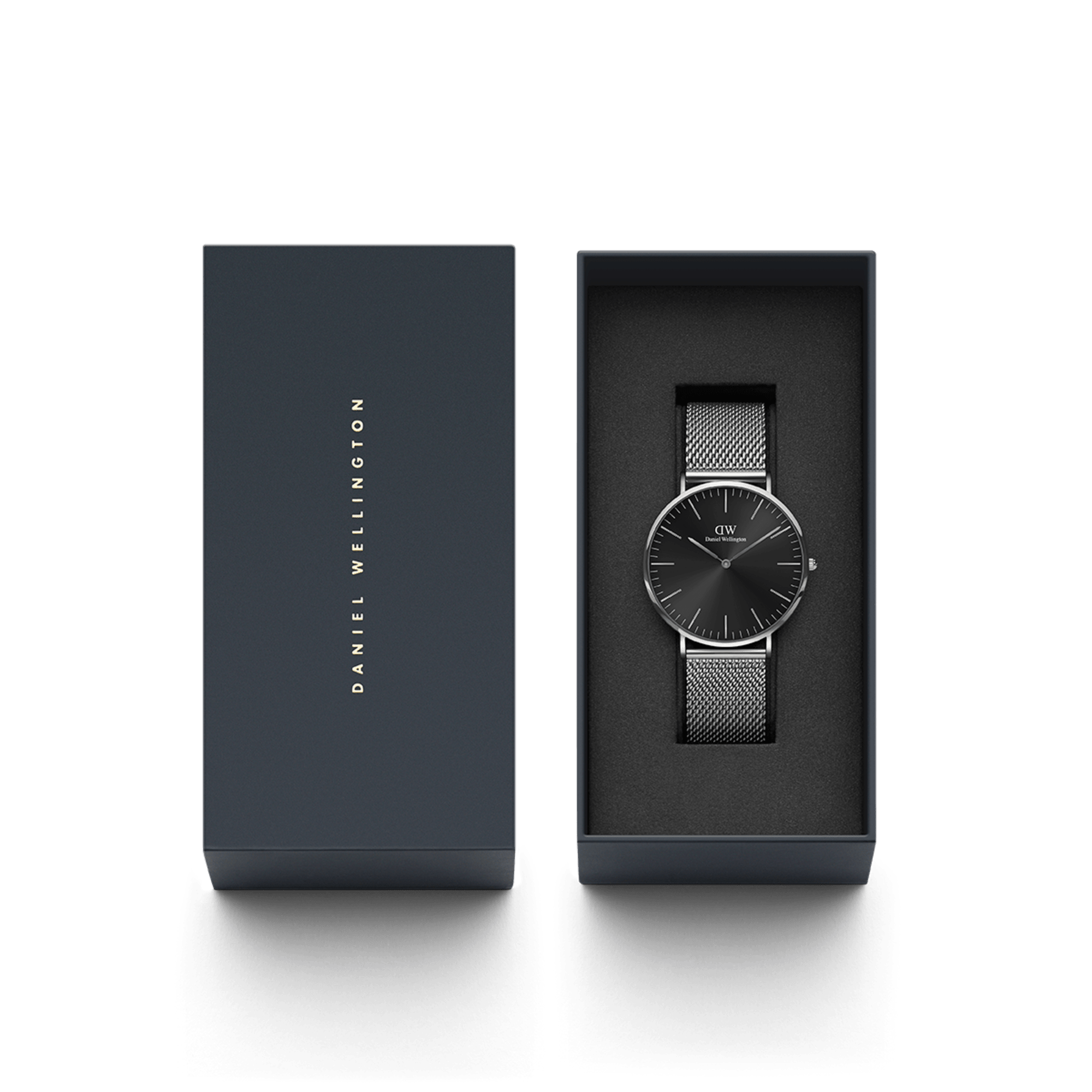 Daniel Wellington Classic 40 Sterling Silver & Onyx Watch
